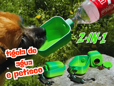 Bebedouro e Comedouro 2 em 1 para Cães